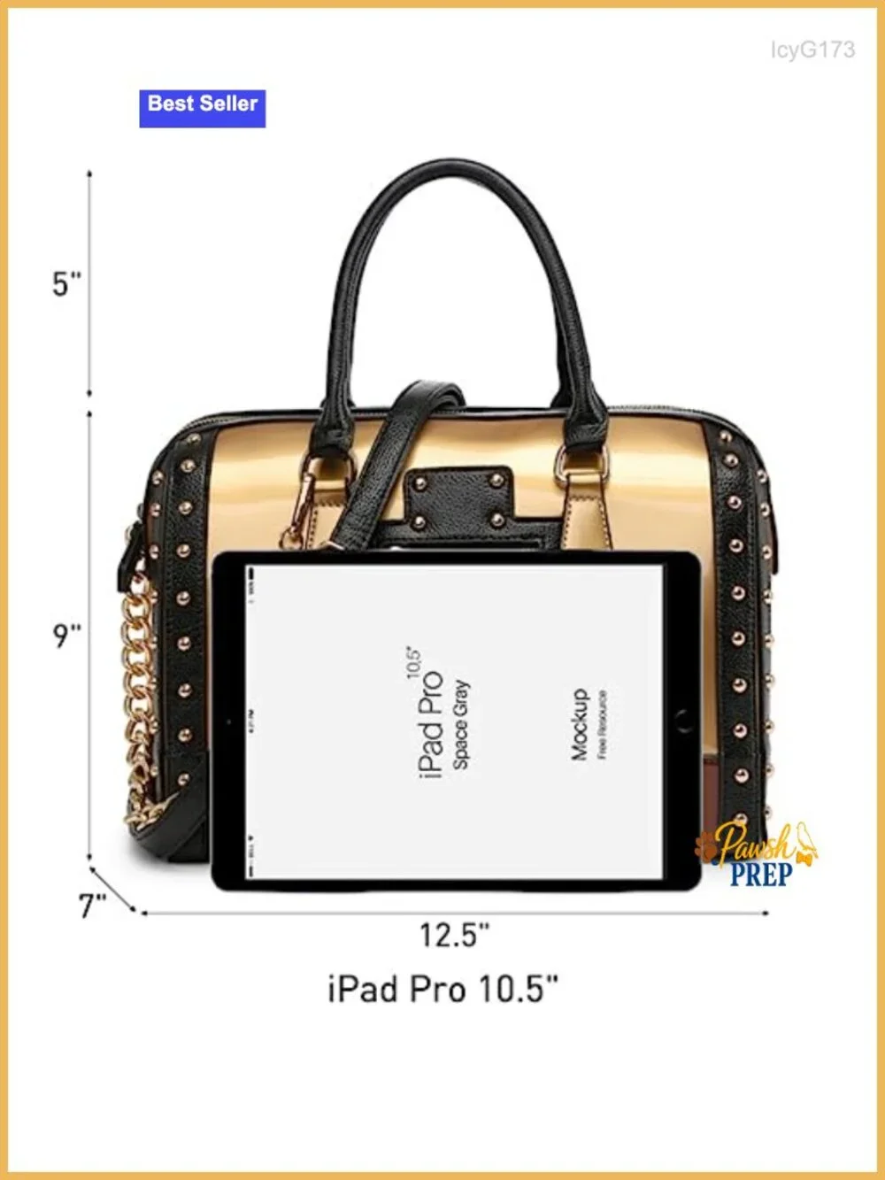 Patent Faux Leather Barrel Handbag Satchel Shoulder Purse with Rivets